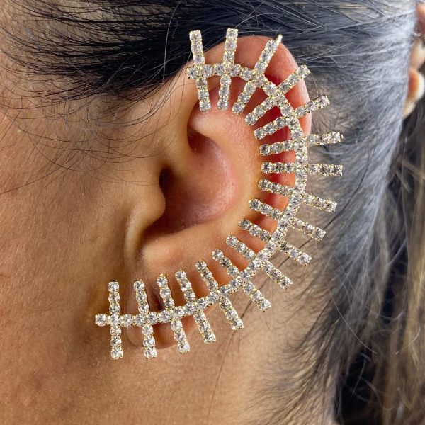 Brinco EarCuff Dourado Cravejado - Imagem 3