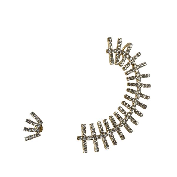 Brinco EarCuff Dourado Cravejado