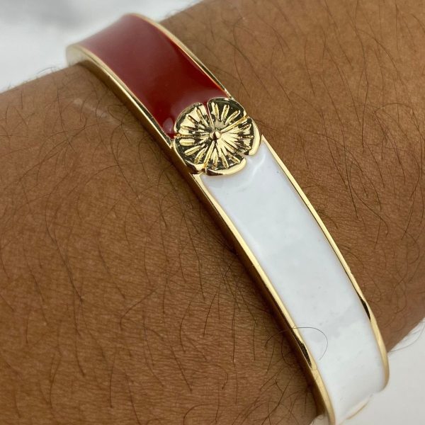 Bracelete Esmaltado Flor