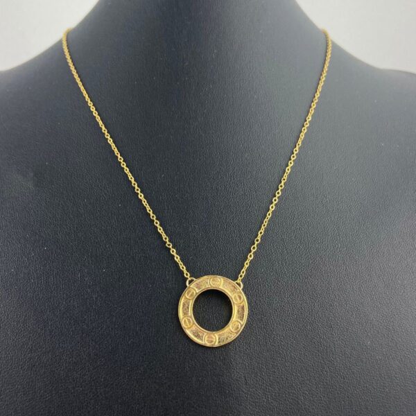 Colar Dourado Pingente Circulo
