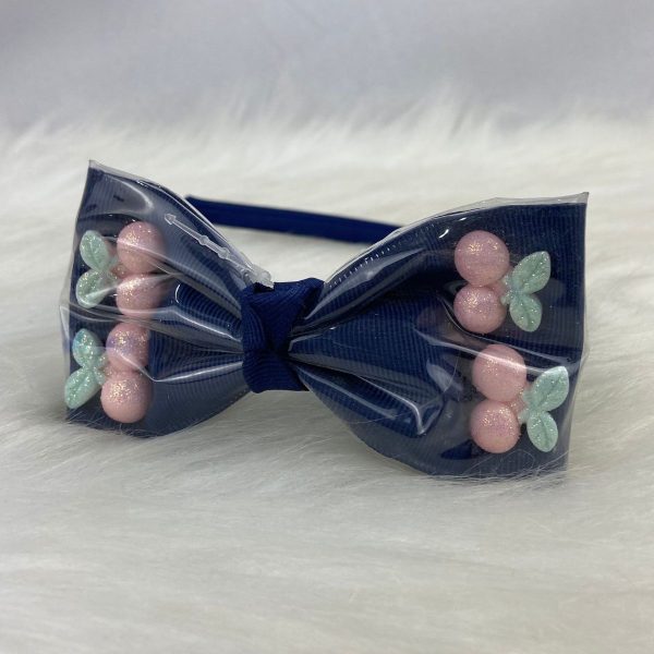 Tiara Com Laço Transparente e Cereja Rosa Para Piscina