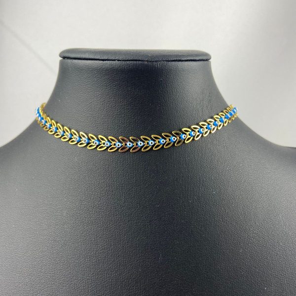 Choker Dourada de Olho Grego