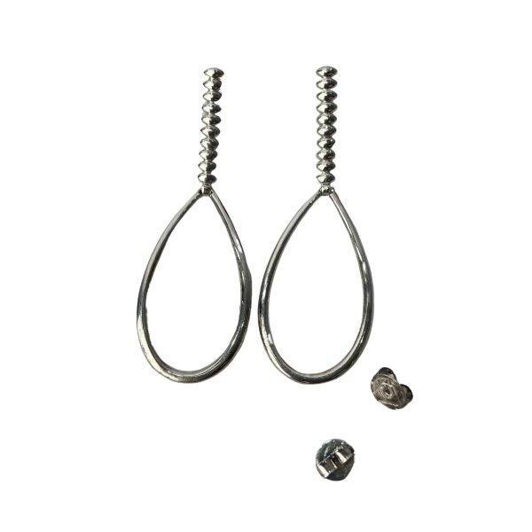 Brinco Prateado Pingente Gota Semijoia