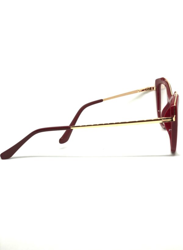 ARMAÇÃO DE ÓCULOS DE GRAU VERMELHO COM DETALHE DOURADO - Imagem 3