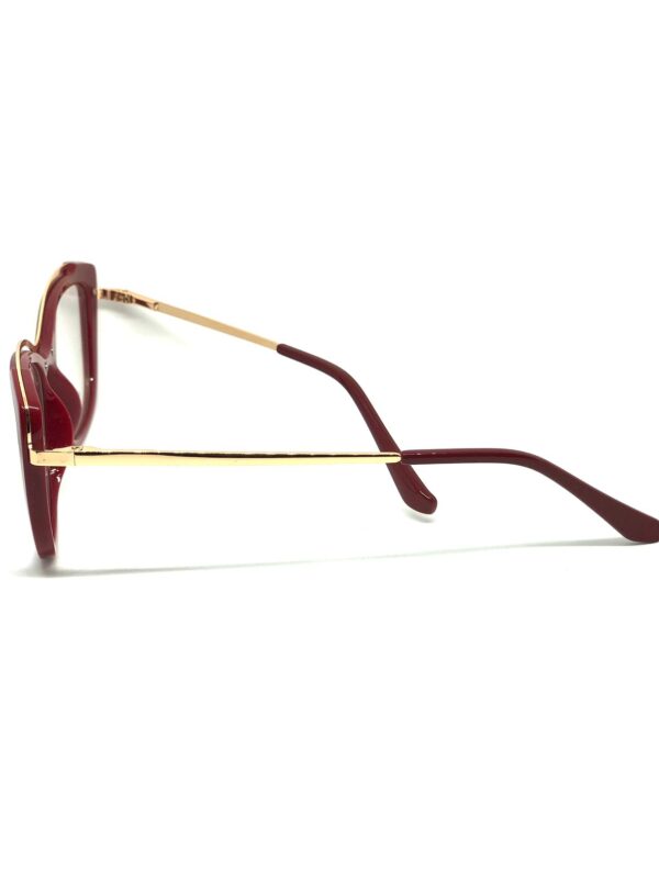 ARMAÇÃO DE ÓCULOS DE GRAU VERMELHO COM DETALHE DOURADO - Imagem 2