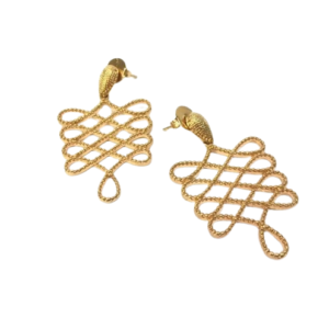 Brinco Semijóia Vazado Dourado