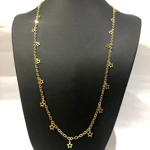 Colar Longo Dourado Mini Estrelas - Imagem 2