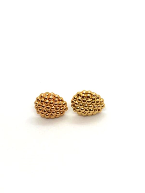 Brinco Dourado Oval Com Bolinhas