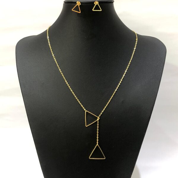Conjunto Colar e Brinco Formato Triangulo - Imagem 2