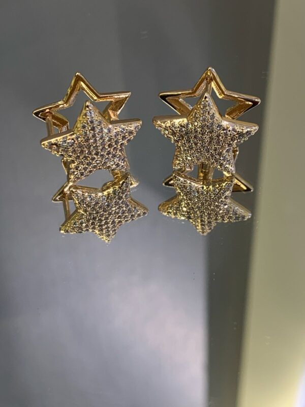 Brinco tipo Argola Estrela Cravejada - Imagem 2