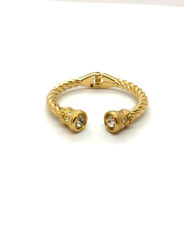 Bracelete Dourado Torcido Cristal