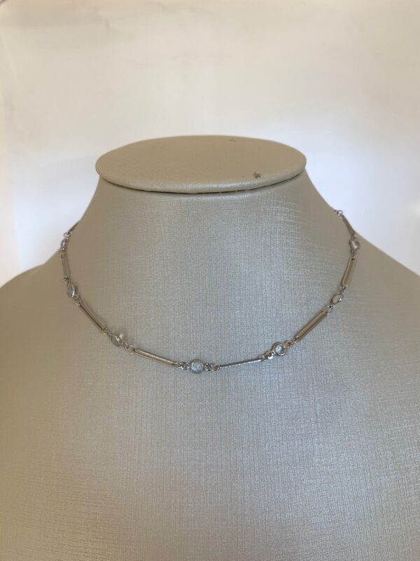 CHOKER PRATA COM FORMATOS RETANGULARES