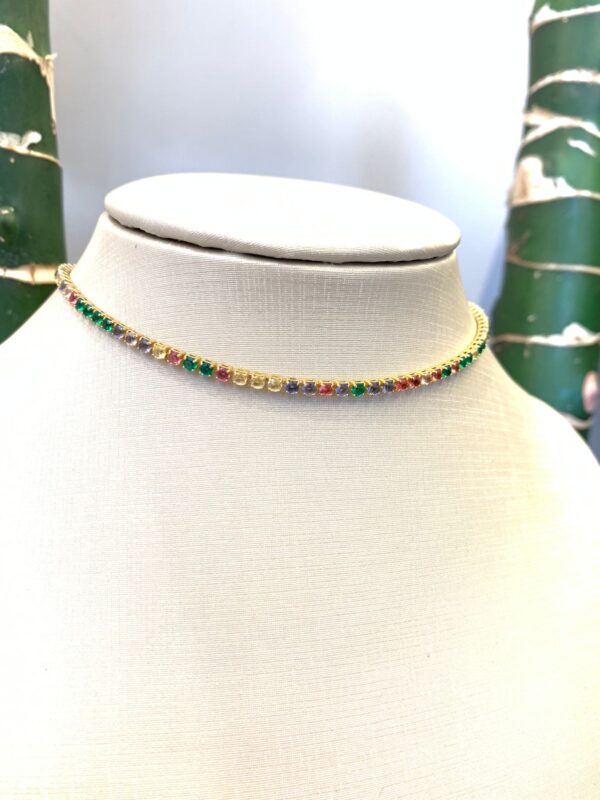 CHOKER RIVIERA - CRAVEJADO COLORIDO